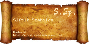 Sifrik Szabolcs névjegykártya