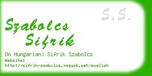 szabolcs sifrik business card